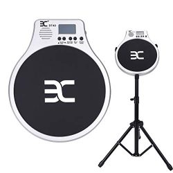 EX Drum Practice Pad 10″ Pad with Drumsticks and Stand Portable Pad Bag Stand Bag Earphone ...