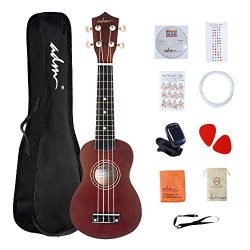 Beginner Ukulele Soprano 21 Inch Wooden Ukulele Bundle