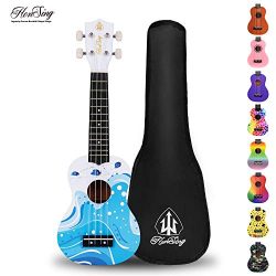 Honsing Kids Ukulele,Soprano Ukulele Beginner,Hawaii kids Guitar Uke Basswood 21 inches with Gig ...