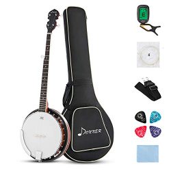 Donner Guitars 5-String Banjo 24 Bracket with Bag, Tuner, Picks, Strings and Cloth