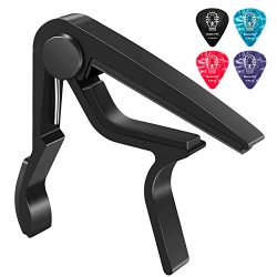 Donner DC-1 Guitar Capo for Acoustic and Electric Guitar, Ukulele Capo Black