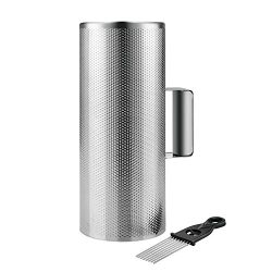 Flexzion Metal Guiro with Scraper Shack 5″ x 12″ – Round Cylinder Stainless St ...