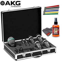 AKG Acoustics Drum Set Concert 1 Professional Drum Microphone Set Bundle 1-Year Extended Warrant ...