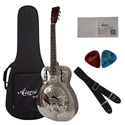 Silver Finish Hawaii Tree Pattern Style O Brass Body Electrical Resonator Guitar