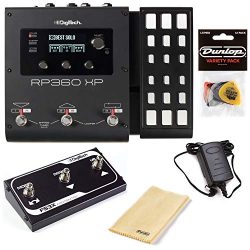 Digitech RP360XP Multi-Effects Pedal Bundle with FS3X 3-Button Foot Switch, Polishing Cloth, and ...