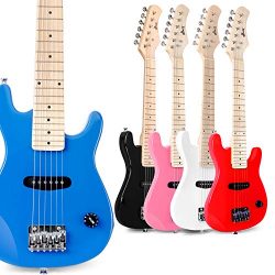 WINZZ 30 Inches Real Kids Electric Guitar with Beginner Kit, Blue