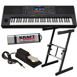 Yamaha PSR-SX900 Arranger Workstation Keyboard with Heavy-duty Z-Stand, Pedal, and Flashdrive