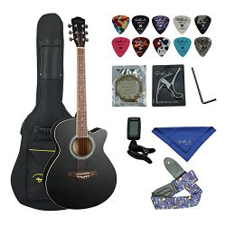 Bailando 40 Inch Cutaway Acoustic Guitar, Black