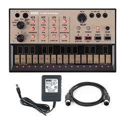 Korg Volca Keys Analog Synth Machine with Power Supply and MIDI Cable Bundle (3 Items)