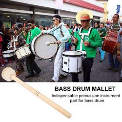 2pcs Bass Drum Mallets Double Stick Mallet with Wool Felt Head Percussion Marching Band Accessory