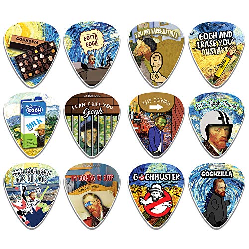 Funny Guitar Picks (12Pack) Obsessed with Van Gogh