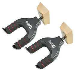 RockJam 2-Pack Guitar Hanger and Wall Mount Bracket Holder for Acoustic and Electric Guitars