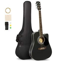 ARTALL 41 Inch Handcrafted Acoustic Cutaway Guitar Beginner Kit with Gig bag & Accessories,  ...