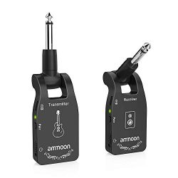 ammoon Wireless Guitar System 2.4G Rechargeable 6 Channels Audio Transmitter Receiver for Electr ...