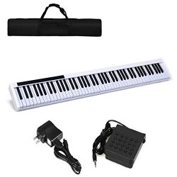 Costzon 88-Key Portable Digital Piano,Weighted Key Piano with External Speaker, Bluetooth Voice  ...