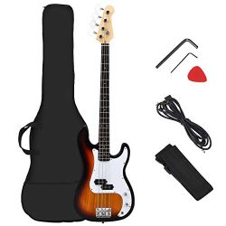 Costzon Full Size Electric 4 String Bass Guitar for Beginner Complete Kit, Rose Fingerboard and  ...