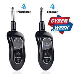 Kithouse K380 Wireless Guitar Transmitter Receiver System Set Rechargeable Guitar Wireless Cable ...