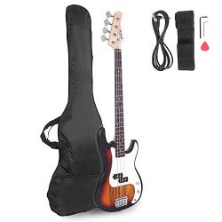 Glarry Electric Bass Guitar Full Size 4 String Rosewood Basswood Fire Style Exquisite Burning Ba ...