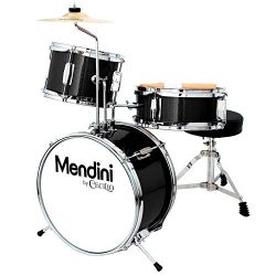 Mendini by Cecilio 13 inch 3-Piece Kids/Junior Drum Set with Throne, Cymbal, Pedal & Drumsti ...