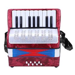 Accordion, Mini Small 17-Key 8 Bass Accordion Educational Musical Instrument Toy for Beginner Ea ...