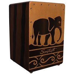 Sawtooth Harmony Series Hand Stained Elephant Design Compact Size Cajon