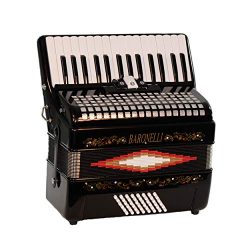 Baronelli 30 Key 48 Bass, 3 Switch Piano Accordion, With Staps, Case, Black