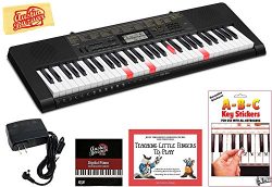 Casio LK-265 Lighted Keys Keyboard Bundle with Power Supply, Removeable Stickers, Instructional  ...