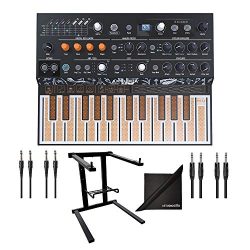 Arturia MicroFreak Hybrid Analog/Digital Synthesizer w/AxcessAbles Audio Cables, Laptop Stand an ...