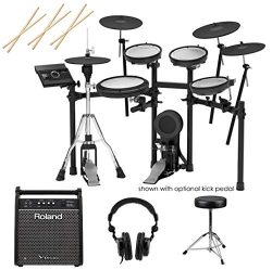 Roland TD-17KVX V-Drums Electronic Drum Set – With Roland PM-100 80W Personal Drum Monitor ...