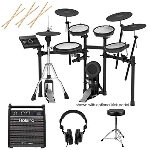 Roland TD-17KVX V-Drums Electronic Drum Set – With Roland PM-100 80W Personal Drum Monitor ...