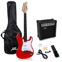 PylePro Full Size Electric Guitar Package w/ Amp, Guitar Bundle, Case & Accessories, Electri ...