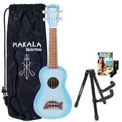 Kala MK-SD/LBLBURST Light Blue Soprano Dolphin Series Ukulele with Stand, Clip-On Tuner, Bag &am ...