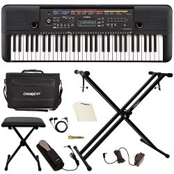 Yamaha PSR-E263 61-Key Portable Keyboard with Keyboard Stand and Accessories