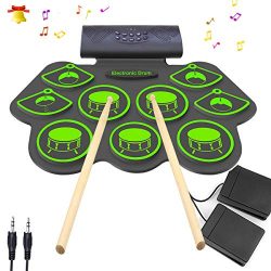 Electronic Drum Set – KONIX Bluetooth Electric Midi Drum Set Kit for Kids Beginner Portabl ...