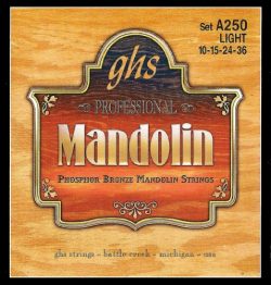 GHS Strings A250 Phosphor Bronze Mandolin Strings, Loop End, Light (.010-.038)