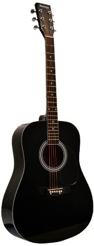 Huntington GA41PS-BK  Acoustic Guitar Dreadnaught Steel String with 1 String Winder, 2 String Se ...