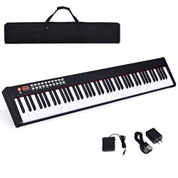 Costzon BX-II 88-Key Portable Weighted Digital Piano, Upgraded Electric Keyboard with MIDI/USB K ...