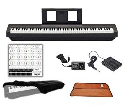 Yamaha Keyboard P45 Black 88 Weighted Keys Digital Piano Bundle with Juliet Music Piano Dust Cov ...