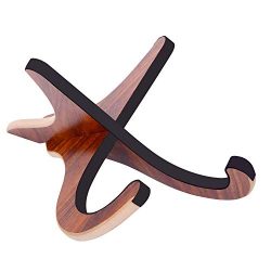 CAHAYA Ukulele Violin Wooden Stand Universal X-Frame Style Wood Stand for Ukulele Violin Mandoli ...