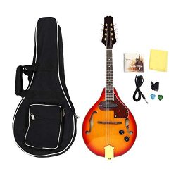 Mandolins A-Style Spruce Top Acoustic Electric Mandolin Sunburst Musical Instrument Mandolin wit ...