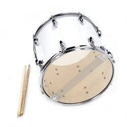 UNISS White 14 x10 inches Marching Snare Drum set with Drum sticks Key and Strap