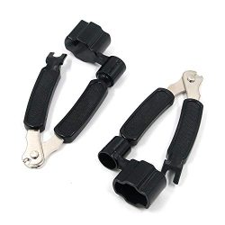 Geesatis 2 pcs Guitar Multifunction Accessories Tool 3 in 1 Guitar String Winder String Cutter P ...