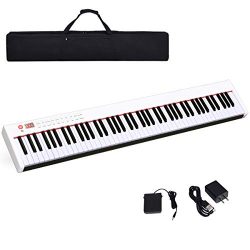 Costzon BX-II 88-Key Portable Touch Sensitive Digital Piano, Upgraded Electric Keyboard with MID ...