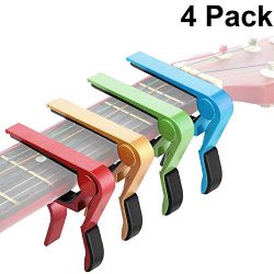 4 Pieces Guitar Capo Aluminum Metal Universal, Acoustic and Classical Electric Guitars, Bass, Ba ...