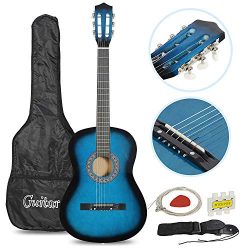 Smartxchoices Acoustic Guitar for Starter Beginner Music Lovers Kids Gift 38″ 6-String Fol ...