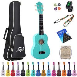 Esound 21 inch Soprano Ukulele Basswood Acoustic Mini Guitar for Beginner Kid Starter with Case  ...