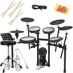 Roland TD-17KVX Electronic Drum Set Bundle with Drum Throne, 3 Pairs of Sticks, Audio Cable, and ...