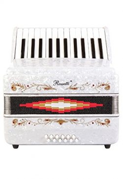 Rossetti Beginner Piano Accordion 12 Bass 25 Keys White