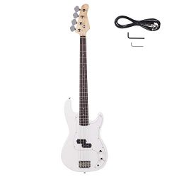 Z ZTDM Electric Bass Guitar Full Size 4 String Exquisite Burning Fire Style Electric Bass for Ad ...