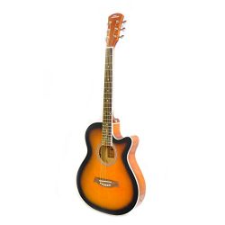 Acoustic-Electric Grand Auditorium Guitar – 40″ 6 String Linden Wood Slim Body Cutaw ...